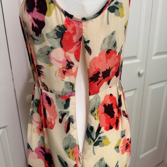Madewell 100% Silk Tea Rose Floral Sleeveless Dress Size 2 Lined Pleated - Picture 9 of 16
